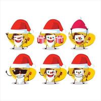 Santa Claus emoticon con giallo amore Aperto regalo scatola cartone animato personaggio vettore