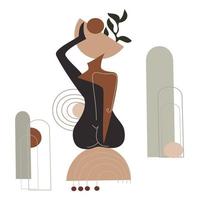 astratto arte femmina figura con geometrico forme. contemporaneo astratto donna corpo femminile geometrico composizione.bellezza,femminilità concetto, stampa per parete arte arredamento, emblema, logo modello vettore grafico