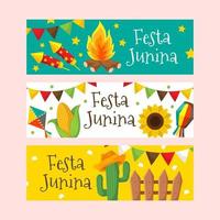 collezione di banner festa junina vettore