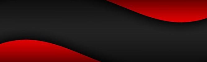 bandiera astratta nera e rossa dell'onda. intestazione vettoriale con uno spazio vuoto per il testo. illustrazione vettoriale moderno design aziendale