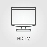 tv icona, televisione simbolo nel schema stile su bianca sfondo vettore