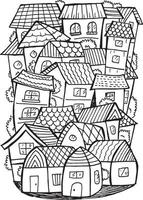 illustrazione di doodle della città vettore