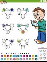 pagina del foglio di lavoro educativo di calcolo matematico vettore