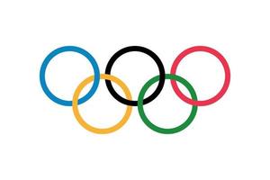 bandiera olimpica, cinque anelli su sfondo bianco. vettore