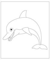 delfino colorazione libro pagina per bambini vettore