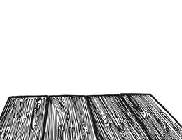bambù nel Cinese stile e di legno tavolo. isolato su bianca sfondo. mano disegnato decorativo elemento. vettore illustrazione.