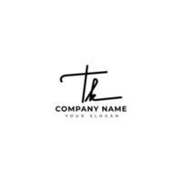 tk iniziale firma logo vettore design