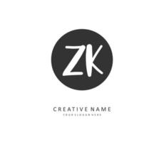 z K zk iniziale lettera grafia e firma logo. un' concetto grafia iniziale logo con modello elemento. vettore