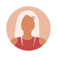 avatar di giovane ispanico donna con capelli clip per sociale media vettore