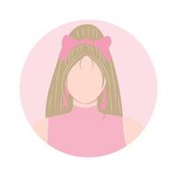 avatar di un' giovane donna con un' sociale media arco. vettore illustrazione nel piatto stile