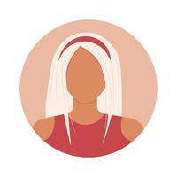 avatar di giovane ispanico donna con fascia per capelli per sociale media vettore