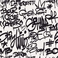 urbano tipografia senza soluzione di continuità modello con strada arte graffiti slogan Stampa. astratto grafico metropolitana unisex design per magliette e felpa. nero e bianca strada Stampa vettore
