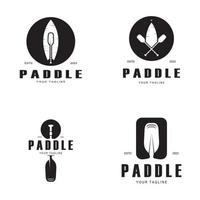 semplice pagaia design del logo per surf, rafting, canoa, barca, surf e canottaggio attrezzatura affari, vettore