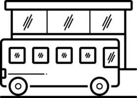 icona linea per autobus vettore