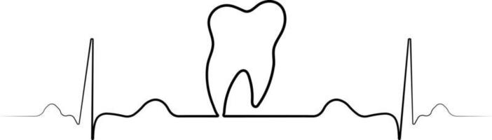 logo medico dentale clinica con un' singolo linea vettore