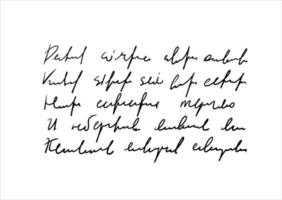 manoscritto illeggibile testo. astratto illeggibile grafia di immaginario linguaggio. nero vecchio Vintage ▾ testo scritto con penna. incomprensibile lettere vettore
