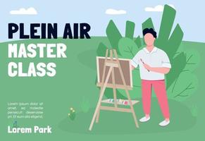 modello di vettore piatto banner di classe master plein air