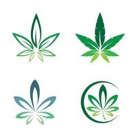 illustrazione di immagini del logo di cannabis vettore