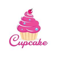 Cupcake logo design vettore illustrazione