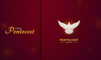 Pentecoste Domenica santo spirito saluto carta bandiera manifesto per biblico serie vettore illustrazione