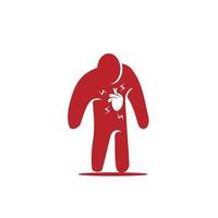 illustrazione di progettazione dell'icona di logo di vettore di rischio di attacco di cuore