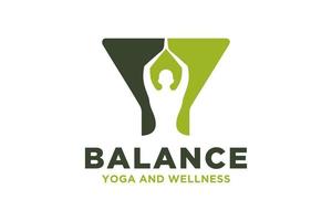 vettore y iniziale logo con yoga design concetto.