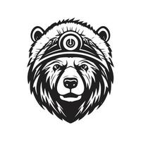 orso indiano, logo concetto nero e bianca colore, mano disegnato illustrazione vettore