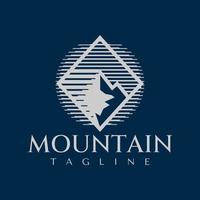 illustrativo geometrico linea montagna logo design. lusso montagna picco logo. vettore