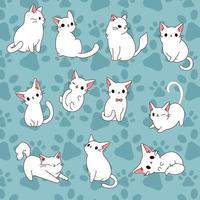 gatto carino piatto illustrazione design vettore