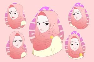 musulmano islamico hijab carino ragazza vettore piatto illustrazione design