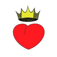 cuore con corona vettore illustrazione