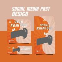 speciale asiatico cibo aviatore sociale media cibo inviare vettore