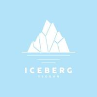 iceberg logo, antartico montagne vettore nel ghiaccio blu colore, natura disegno, Prodotto marca illustrazione modello icona