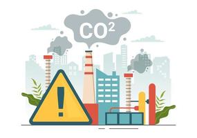 carbonio biossido o co2 illustrazione per Salva pianeta terra a partire dal clima modificare come un' risultato di fabbrica e veicolo inquinamento nel mano disegnato modelli vettore