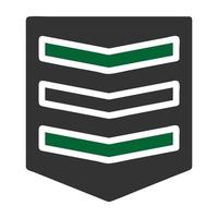 distintivo icona solido grigio verde colore militare simbolo Perfetto. vettore