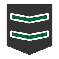 distintivo icona solido grigio verde colore militare simbolo Perfetto. vettore