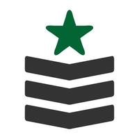 distintivo icona solido grigio verde colore militare simbolo Perfetto. vettore