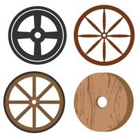 Vintage ▾ di legno ruota vettore icona