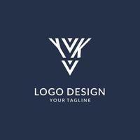 yk triangolo monogramma logo design idee, creativo iniziale lettera logo con triangolare forma logo vettore