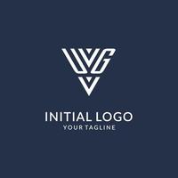 ug triangolo monogramma logo design idee, creativo iniziale lettera logo con triangolare forma logo vettore