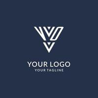 vo triangolo monogramma logo design idee, creativo iniziale lettera logo con triangolare forma logo vettore