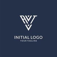 rt triangolo monogramma logo design idee, creativo iniziale lettera logo con triangolare forma logo vettore