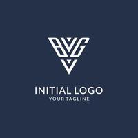 bg triangolo monogramma logo design idee, creativo iniziale lettera logo con triangolare forma logo vettore