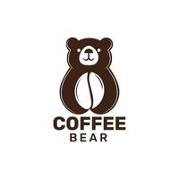 orso caffè logo con caffè fagioli vettore icona illustrazione