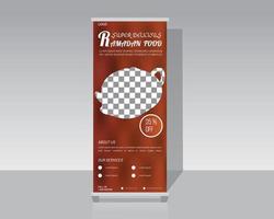 modello di banner roll up fast food vettore