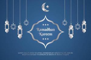 argento islamico elemento con semplice Ramadan sfondo design illustrazione vettore