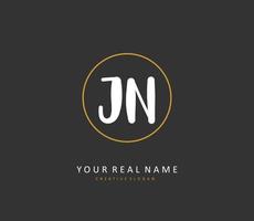 j n jn iniziale lettera grafia e firma logo. un' concetto grafia iniziale logo con modello elemento. vettore