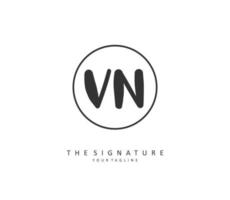 v n vn iniziale lettera grafia e firma logo. un' concetto grafia iniziale logo con modello elemento. vettore
