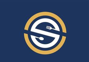 grafico design di S cibo logo , pulito e pulito design vettore