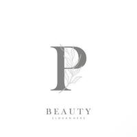 lettera p logo floreale logo design. logo per donne bellezza salone massaggio cosmetico o terme marca vettore